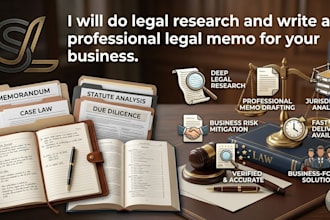 do legal research and write a professional legal memo for your business