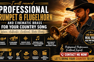 record brass horn trumpet flugelhorn and cinematic for your country song