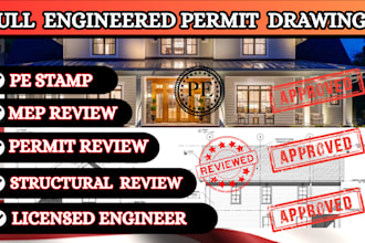 licensed engineer review, engineer seal, letter, pe stamp for city approval