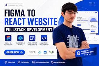 convert your figma design to responsive react, next and html website