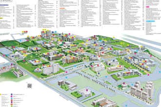 create illustrated campus maps, school layouts and isometric site plans