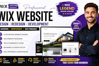 create wix website design, redesign business wix website, website development