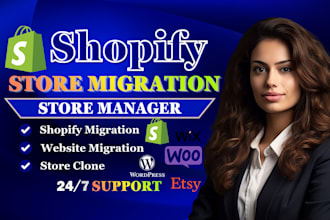 migrate wix, wordpress, woocommerce, or etsy to shopify website