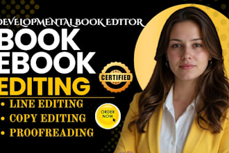 be developmental editor, proofread, format, romance book, and fiction editor