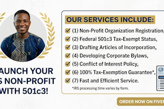 do non profit organization registration and setup 501c3 tax exempt