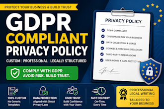 write gdpr privacy policy terms and legal website pages