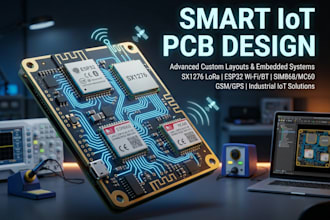design iot rf pcb with GSM gps lora and wireless modules