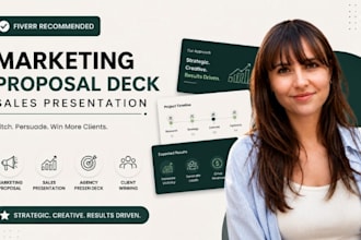 design marketing proposal deck, sales presentation, agency pitch slides