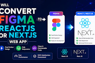 convert figma to reactjs or nextjs web app