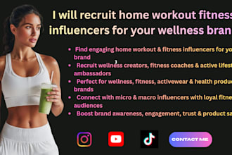 recruit home workout fitness influencers for your wellness brand