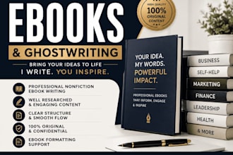 write professional nonfiction ebooks and ghostwrite books