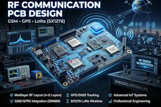 design rf communication pcb using GSM gps and sx1276 modules