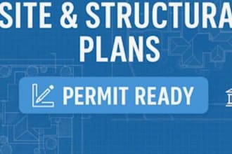 draw site plan, structural drawings for building permit, city permit in 24hrs