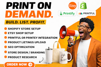 setup shopify store, etsy print on demand, shopify print on demand etsy store