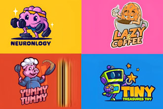 create a unique cartoon mascot logo design for your brand