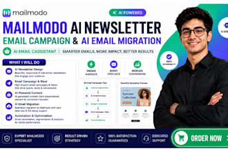 design mailmodo ai newsletter email campaign blast, ai email migration