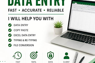do data entry, excel, copy paste, and admin tasks