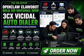 fix or setup openclaw clawdbot bulk sip voicemail drop, 3cx vicdial auto dialer