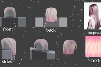 create roblox ugc hair based on your reference and my style