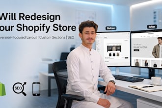 redesign your shopify store with conversion focused layout, custom section, SEO