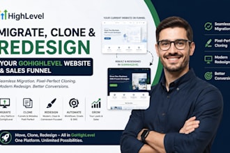migrate clone and redesign your gohighlevel website and sales funnel