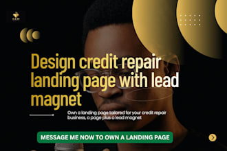 design credit repair website landing page with lead magnet