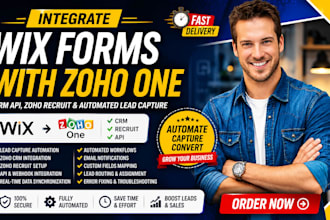 integrate wix forms with zoho one CRM API, zoho recruit, automated lead capture