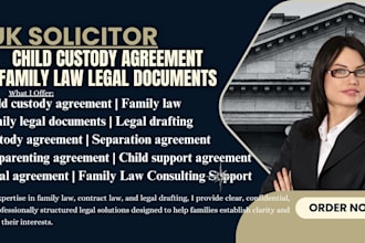 draft child custody agreement, family law legal documents UK solicitor