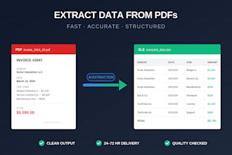 extract data in pdfs, invoices, contracts into spreadsheets