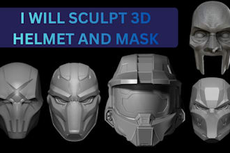 design 3d mask 3d helmet cosplay armor 3d custom stl halloween mask for printing