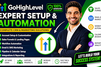 gohighlevel automation setup, funnels, CRM and