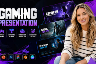 design gaming presentation, esports slides and game pitch deck designer online