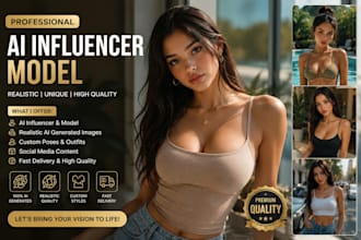 create realistic ai influencer model, lora training, instagram model, ai images