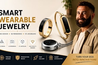 smart wearable jewelry cad product rendering stl modeling service