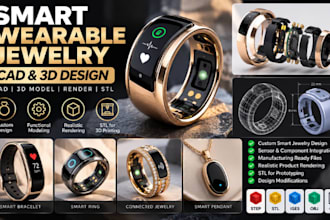 design effective smart wearable jewelry cad, stl,  product render