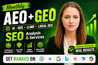 do monthly website aeo, GEO, local SEO and off page backlink for google ranking