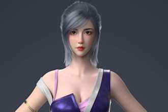 transmute 3d stylized female character,vrm 3d avatar,cinematic game,xgen ue5 mod
