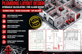 do fire sprinkler plumbing layout drawing load calculation fire alarm