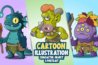 design custom cartoon character and chibi cartoon design