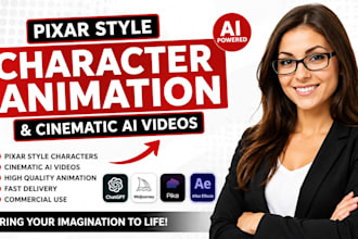 create pixar style character animation and cinematic ai video