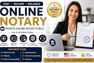 provide fast online notary services for legal documents and usps 1583