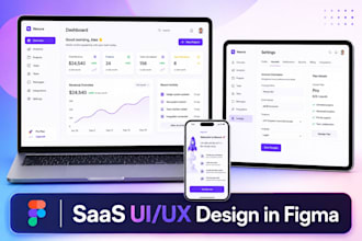 do saas ui ux design, dashboard and admin panel in figma