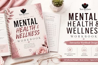 design workbook journal planner for self care mental health and daily wellness