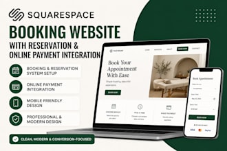 build a squarespace booking website with reservation and payment integration