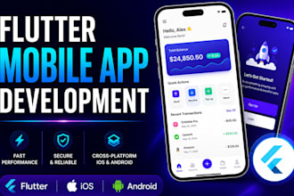develop flutter mobile app for ios and android