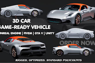design game ready 3d car models and rig racing car assets for unity and unreal