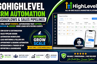 setup go high level CRM automation workflows and sales pipelines