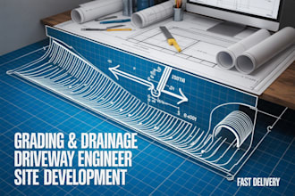 design driveway grading drainage plan civil site development drawings