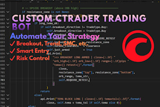 develop a custom ctrader trading bot from your strategy