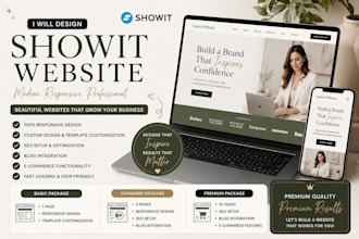 design, redesign and customize showit website or showit template with full SEO